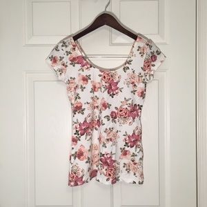 NWOT Garage pink floral Tee